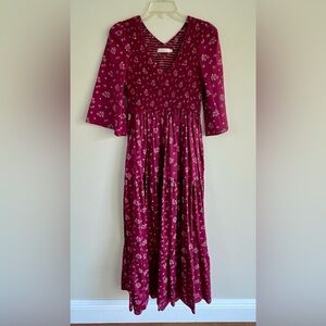 Christy Dawn Lovely Floral Magenta Dress EUC